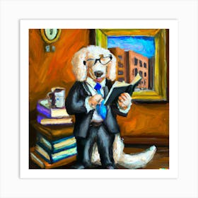 Abstract Oil-Dog Lawyer Art Print