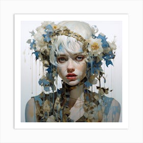 Sad Flower Girl Art Print