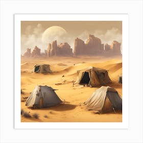 Tents In The Desert 1 Art Print