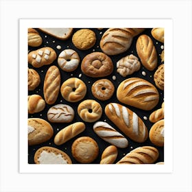 Realistic Bread And Flour Flat Surface Pattern For Background Use Trending On Artstation Sharp Foc (2) Art Print