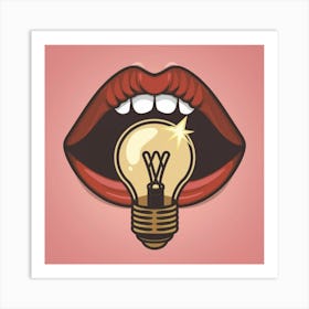 Light Bulb In Mouth Art Print