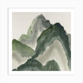 Japanese Watercolour Of Mount Kita 3 Art Print