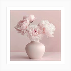 Pink Peonies In A Vase Art Print