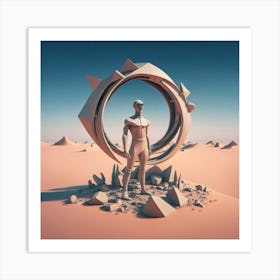 Man Standing In The Desert Art Print