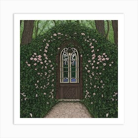 Cinderellas House Nestled In A Tranquil Forest Glade Boasts Walls Adorned With Climbing Roses Th (2) Art Print
