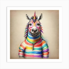 Rainbow Zebra 17 Art Print