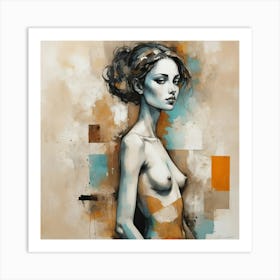 Mixed Media Pose Abstract Figurative Art Print 3 Art Print