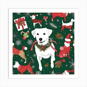 CHRISTMAS DOG PARTY Art Print