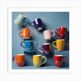 Colorful Mugs Art Print