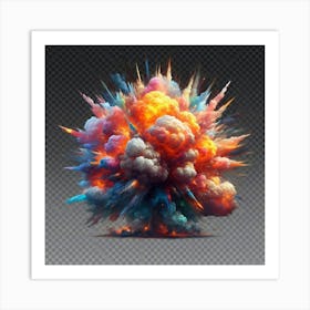 Colorful Explosion On Transparent Background Art Print