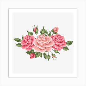 Pink Roses Art Print