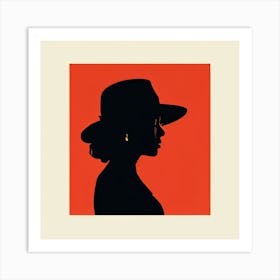 Silhouette Of A Woman, Simple Silhouette Art Print