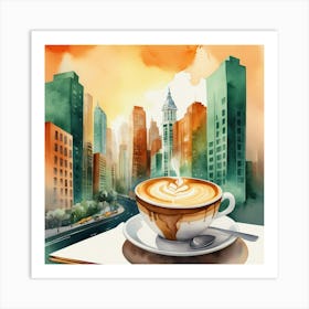 Coffee In The City Art Print