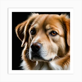 Golden Retriever Dog Portrait Art Print