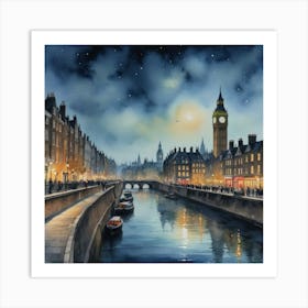 London Big Ben At Night Art Print