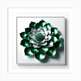 Green Flower Art Print