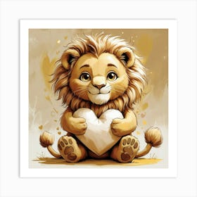 Leonardo Phoenix 10 A Whimsical Illustration Of A Cuddly Lion 2 Affiche