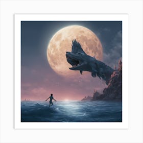 Boy And A Monster Art Print