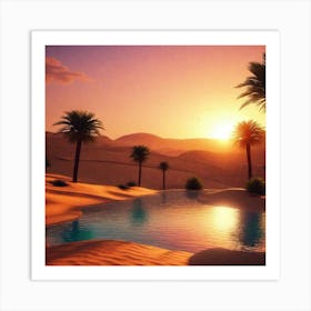 Sunset In The Desert 19 Art Print