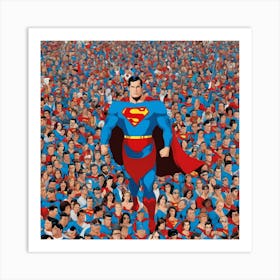 Superman In The Crowd Art Print