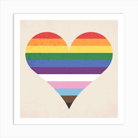 Rainbow Heart Square Art Print