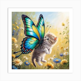 Butterfly Kitten 1 Art Print