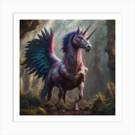 Unicorn In The Forest 1 Art Print