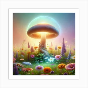 Mushroom In The Meadow Art Print