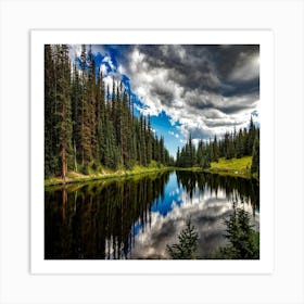 Clouds And Trees Art Print