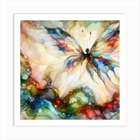 Butterfly Fantasy in Colourful Ink I Art Print