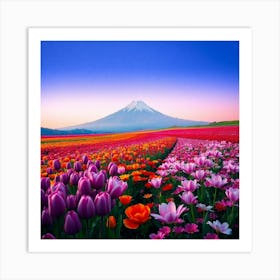 Tulips In A Field 1 Art Print