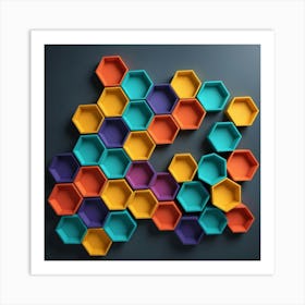 Hexagons Stock Videos & Royalty-Free Footage Art Print