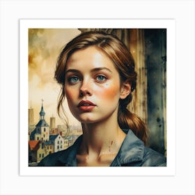 Girl In A City 1 Art Print