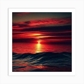 Sunset Over The Ocean 164 Art Print