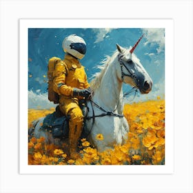 Unicorn On A Horse Art Print