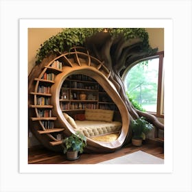 Tree House Bed Art Print