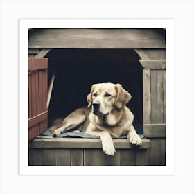 Dog in House Art Print