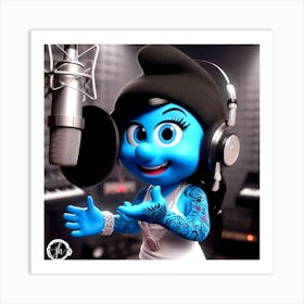 Smurfette Rapping Art Print