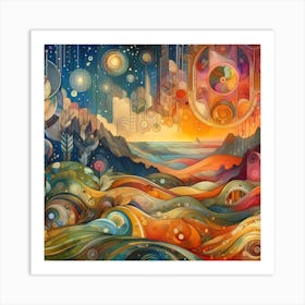 Abstract Landscape Painting 1 Art Print