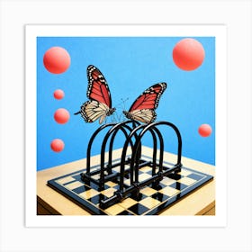 Butterfly Chess Game Art Print