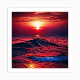 Sunset Over The Ocean 165 Art Print