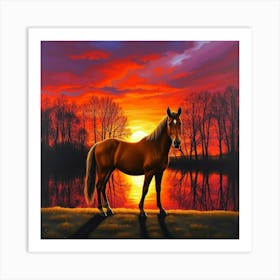 Sunset Horse 78 Art Print