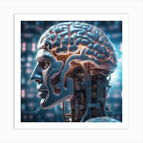 Human Brain With Artificial Intelligence 36 Art Print