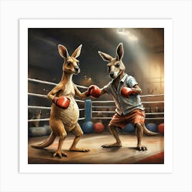 Kangaroo Boxing 12 Art Print