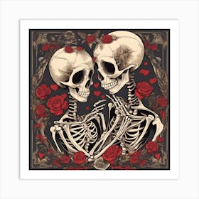 Skeleton Lovers 4 Art Print