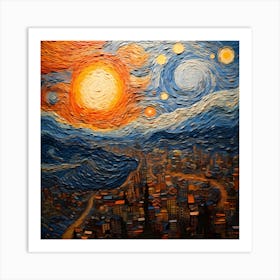 Van Gogh's Aerial Tapestry Art Print