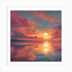 Sunset Over Water Art Print