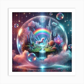 Unicorn In A Bubble 1 Art Print