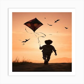 Kite Flying 1 Art Print