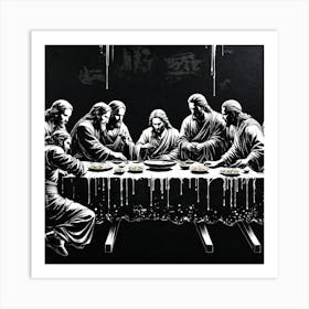 resembles the painting "The Last Supper" Art Print